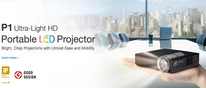 Asus P1 Portable LED Projector is one of the worlds smallest projectors that packs a punch of vivid and crisp display. Its highly mobile and takes seconds to setup for any adhoc mobile use you may have.