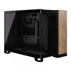 Corsair 2500X Micro ATX Dual Chamber PC Case Black/Walnut Wood