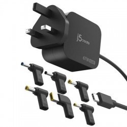 J5Create 67W GaN PD USB-C Mini Charger with 6 Types of DC Connector UK