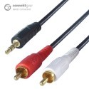 3M 3.5mm Stereo Jack Male to 2x TWIN RCA Phono Male Audio Cable Long Lead G