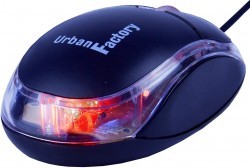 Urban Factory Crystal USB 2.0 PC Optical Mouse, Internal LED Light